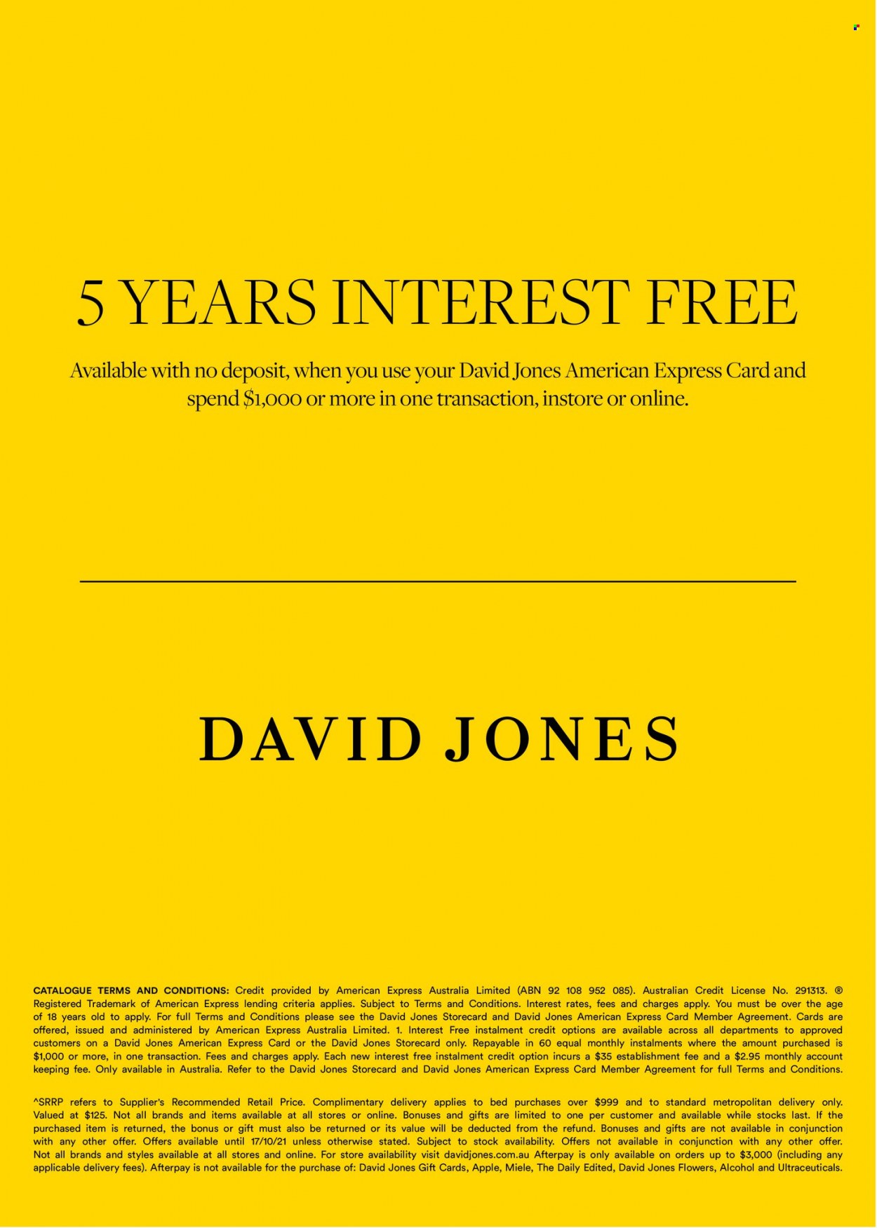 David Jones catalogue - 8.9.2021 - 17.10.2021.