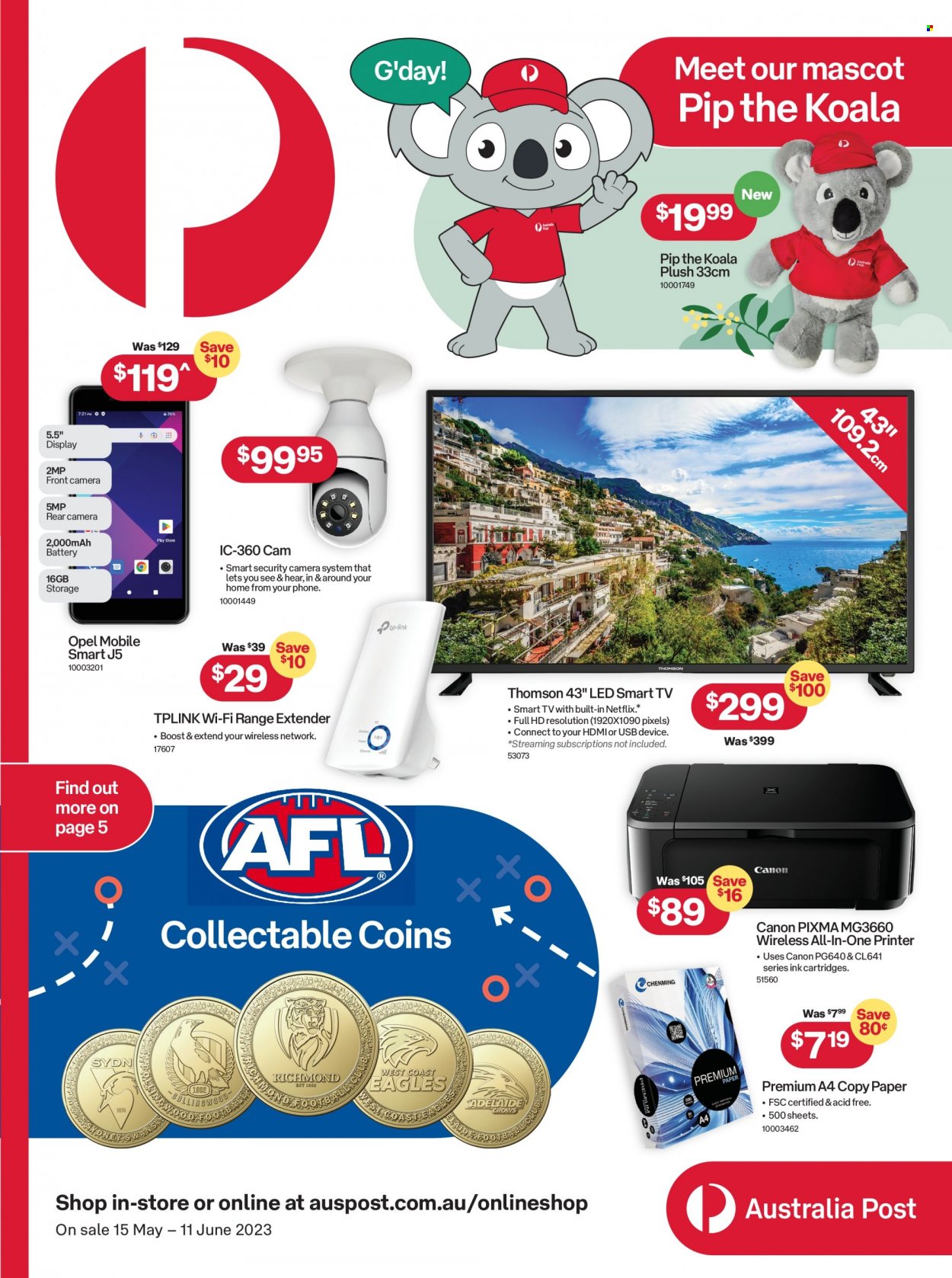 Australia Post catalogue  - 15.5.2023 - 11.6.2023. Page 1.