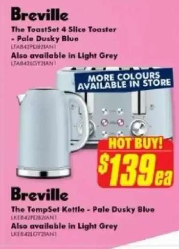 Breville The ToastSet 4 Slice Toaster - Pale Dusky Blue