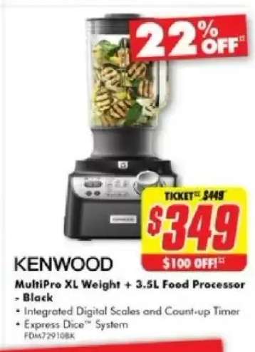 KENWOOD MultiPro XL Weight + 3.5L Food Processor - Black