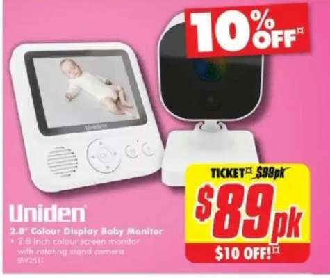 Uniden 2.8” Colour Display Baby Monitor