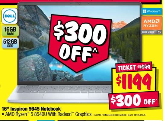 16" Inspiron 5645 Notebook
