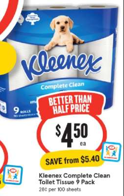 Kleenex Complete Clean Toilet Tissue 9 Pack