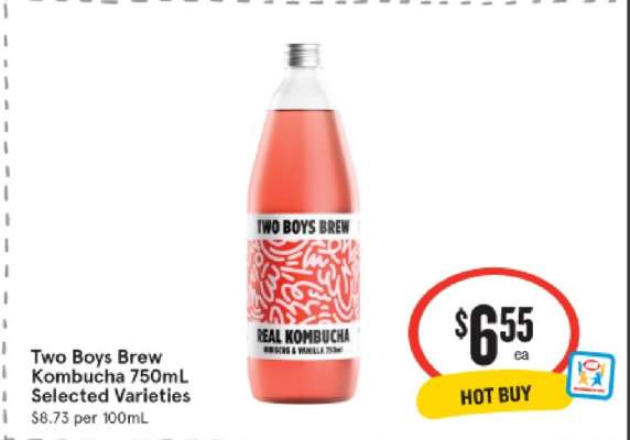 Two Boys Brew Kombucha 750mL