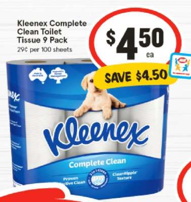 Kleenex Complete Clean Toilet Tissue 9 Pack