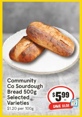 Community Co Sourdough Bread 500g Selected Varieties