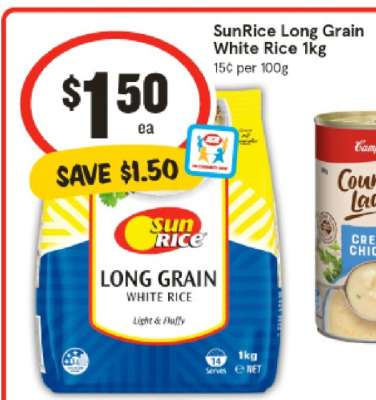 SunRice Long Grain White Rice 1kg