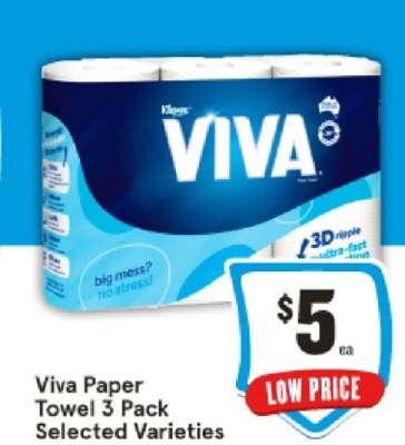 Viva Paper Towel 3 Pack Selected Varieties