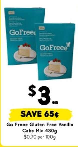 Go Freee Gluten Free Vanilla Cake Mix 430g