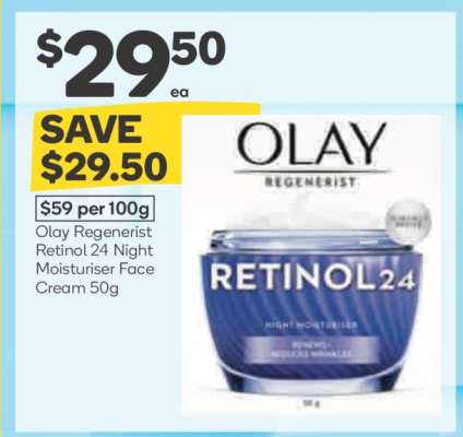 Olay Regenerist Retinol 24 Night Moisturiser Face Cream 50g