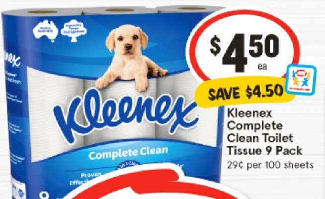 Kleenex Complete Clean Toilet Tissue 9 Pack