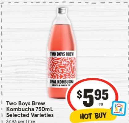 Two Boys Brew Kombucha 750mL Selected Varieties