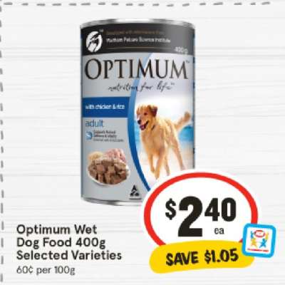 Optimum Wet Dog Food 400g Selected Varieties