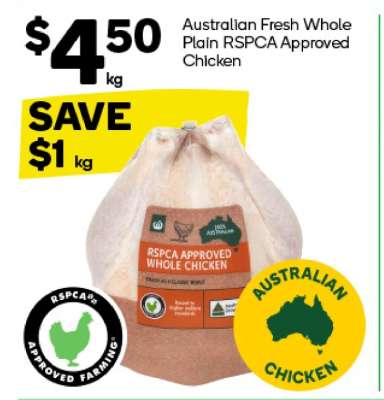 Australian Fresh Whole Plain RSPCA Approved Chicken