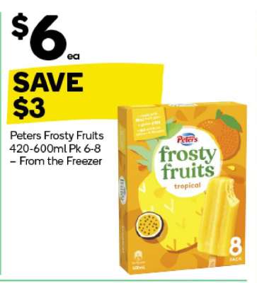 Peters Frosty Fruits 420-600ml Pk 6-8