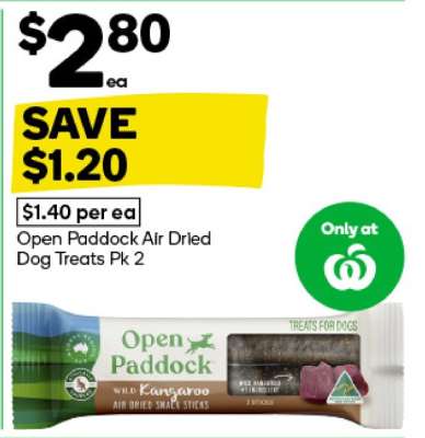 Open Paddock Air Dried Dog Treats Pk 2