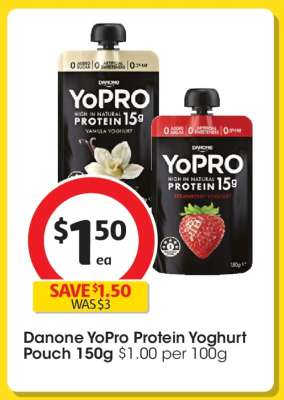 Danone YoPRO Protein Yoghurt Pouch 150g