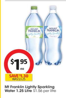 Mt Franklin Lightly Sparkling Water 1.25 Litre