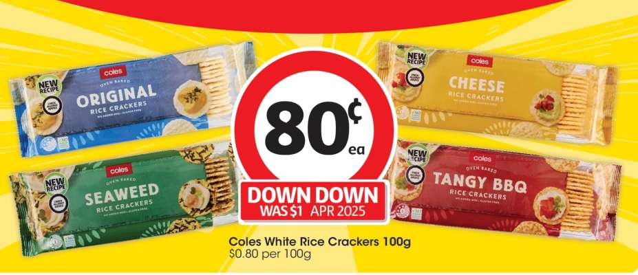 Coles White Rice Crackers 100g