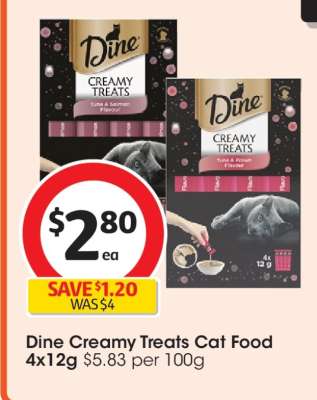 Dine Creamy Treats Cat Food 4x12g