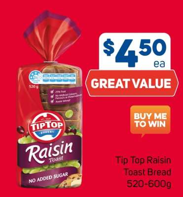 Tip Top Raisin Toast Bread