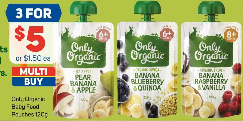 Only Organic Baby Food Pouches 120g