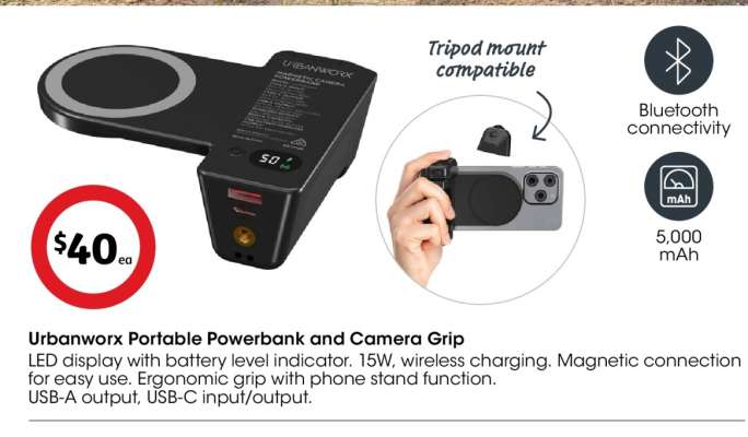 Urbanworx Portable Powerbank and Camera Grip