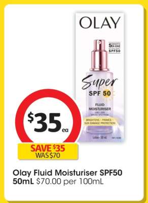 Olay Fluid Moisturiser SPF50 50mL