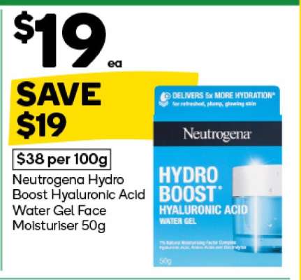 Neutrogena Hydro Boost Hyaluronic Acid Water Gel Face Moisturiser 50g