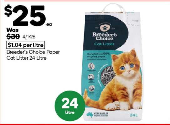 Breeder's Choice Paper Cat Litter 24 Litre