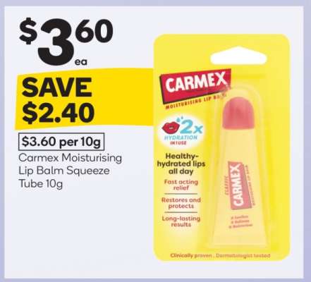 Carmex Moisturising Lip Balm Squeeze Tube 10g
