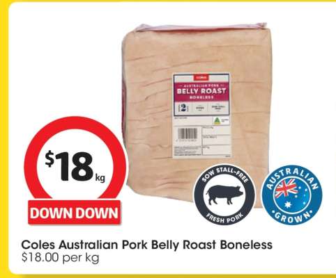 Coles Australian Pork Belly Roast Boneless