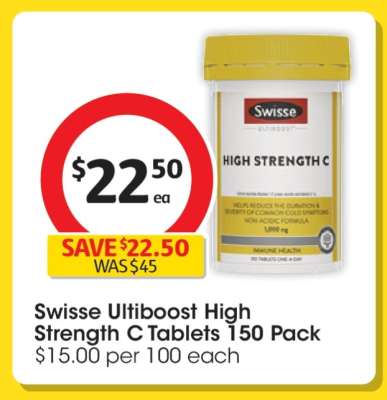 Swisse Ultiboost High Strength C Tablets 150 Pack