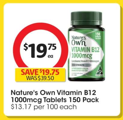 Nature's Own Vitamin B12 1000mcg Tablets 150 Pack