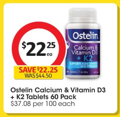 Ostelin Calcium & Vitamin D3 + K2 Tablets 60 Pack