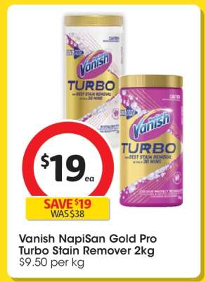 Vanish NapiSan Gold Pro Turbo Stain Remover 2kg