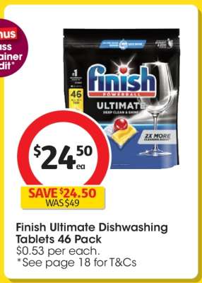 Finish Ultimate Dishwashing Tablets 46 Pack