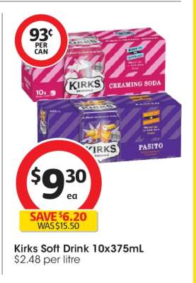 Kirks Soft Drink 10x375mL