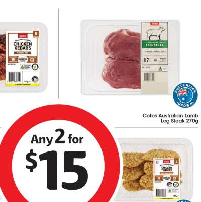 Coles Australian Lamb Leg Steak 270g