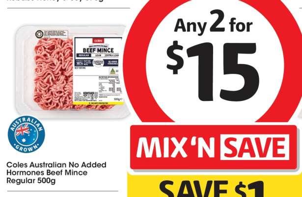 Coles Australian No Added Hormones Beef Mince