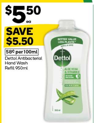 Dettol Antibacterial Hand Wash Refill 950mL