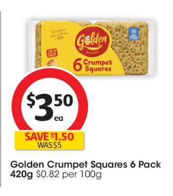 Golden Crumpet Squares 6 Pack