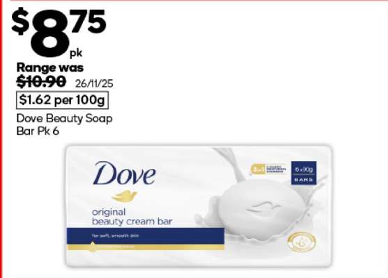 Dove Beauty Soap Bar Pk 6