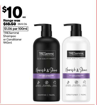 Tresemmé Shampoo or Conditioner 940mL