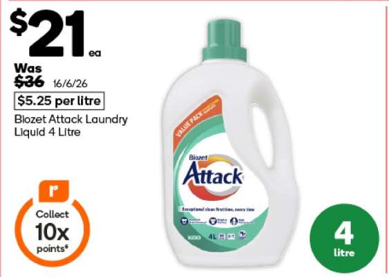 Biozet Attack Laundry Liquid 4 Litre