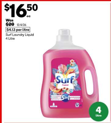 Surf Laundry Liquid 4 Litre