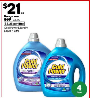 Cold Power Laundry Liquid 4 Litre
