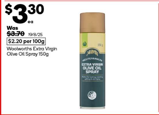 Woolworths Extra Virgin Olive Oil Spray 150g