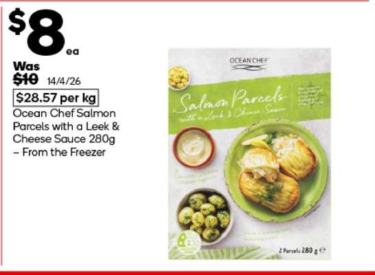 Ocean Chef Salmon Parcels with a Leek & Cheese Sauce 280g