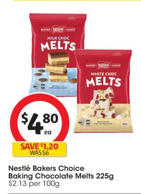 Nestlé Bakers Choice Baking Chocolate Melts 225g